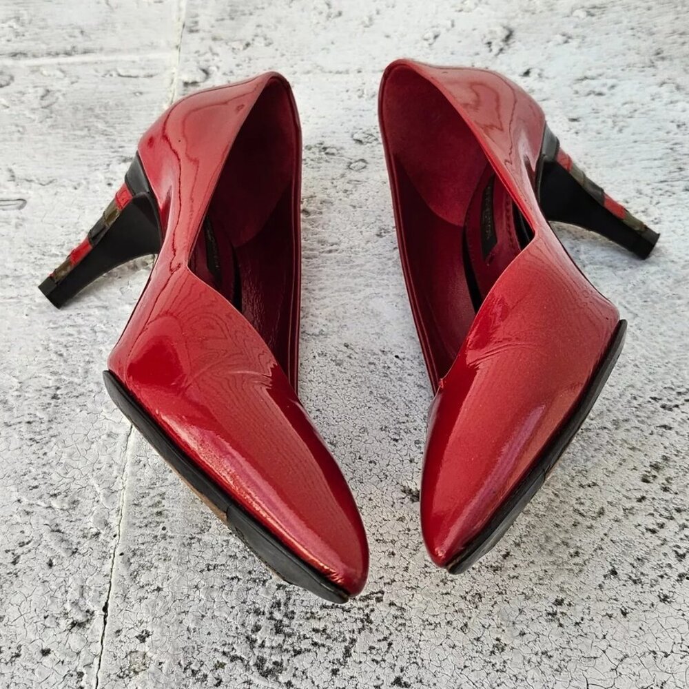 Louis Vuitton Women Pumps Heel Shoes Red Patent Leather Size 36 Made in Italy - Picture 7 of 12